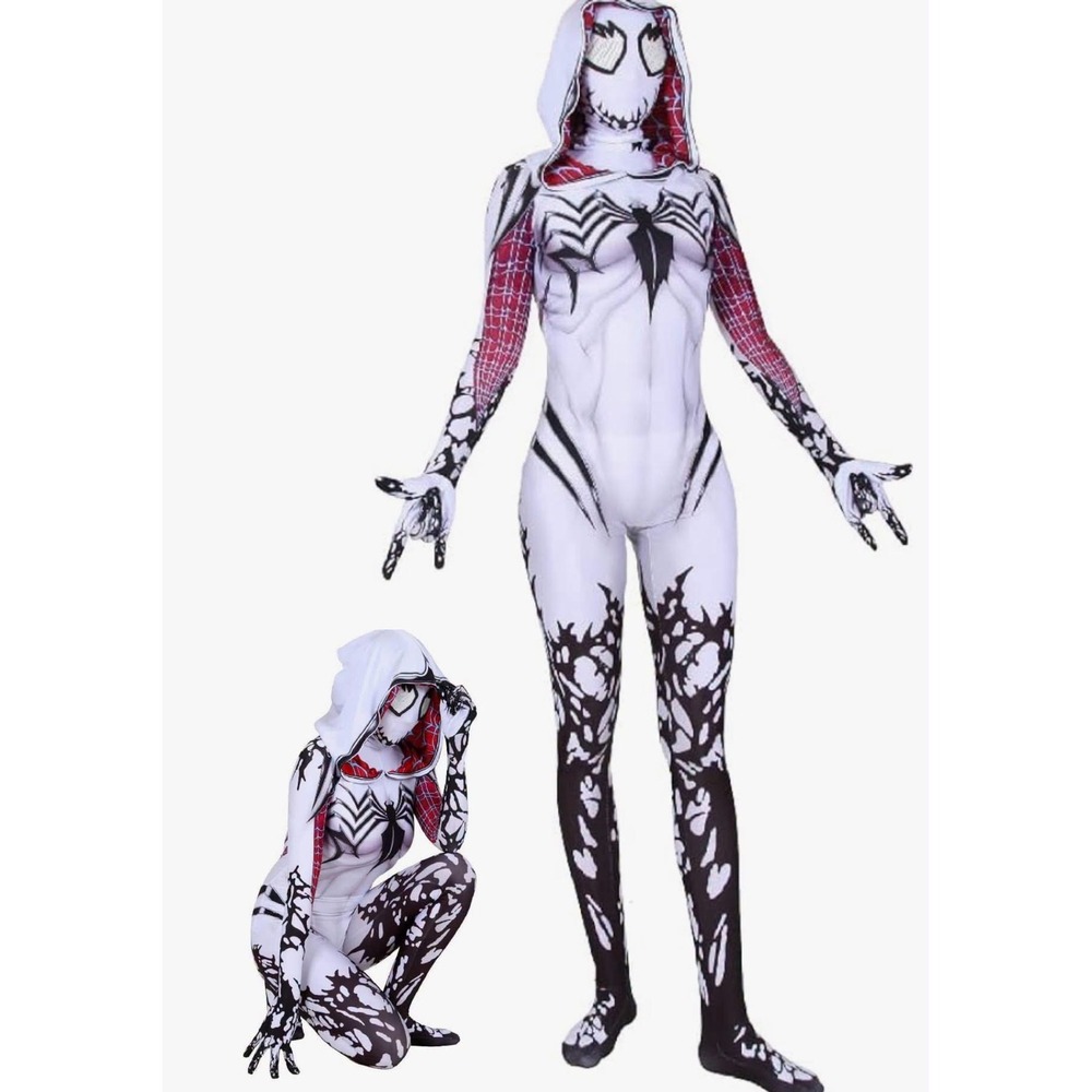 Venom Spider-Gwen Jumpsuit Women Bodysuit Cosplay Costume Halloween